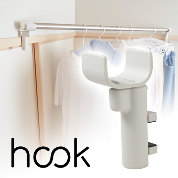 hook はさんでつけるポールホルダー